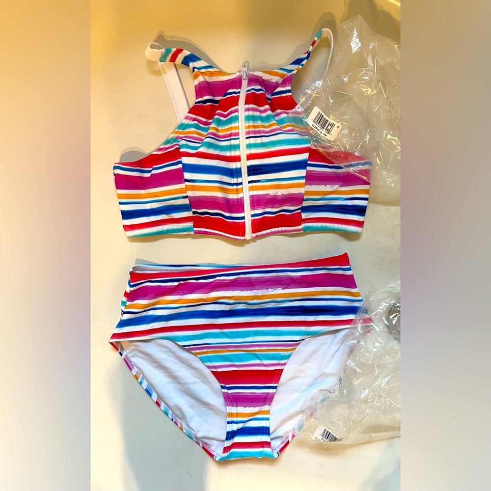 NWT Venus High Neck Zip Front and High Waist Bikini